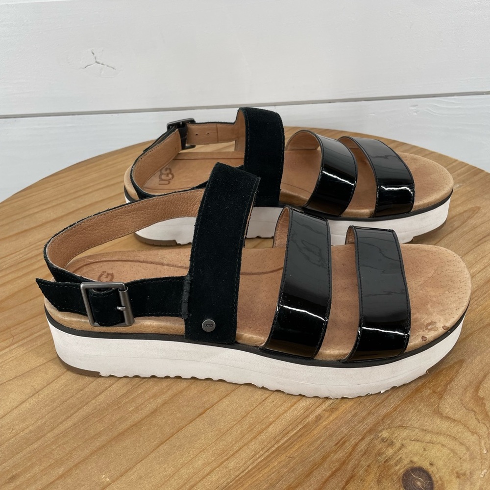 UGG Black and White Women's Sandals - Picture 6 of 12